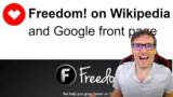 Freedom! on Wikipedia and Google front page