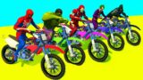 RACING MOTORCYCLE Spiderman With Superheroes Extreme Parkour Challenge – GTA V Mod
