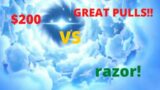 $200 VS RAZOR C6!! GENSHIN IMPACT! GREAT PULLS!!