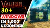 Valheim – 30+ Windows in 1,000 Seconds! BUILD TIPS!