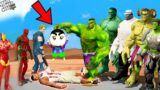 GTA 5 : All Strongest Hulk Kill To Shinchan & Franklin Become GOD Avenger in GTA 5 ! (GTA 5 mods)