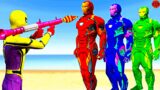 GTA 5 Gameplay Ragdolls Red Spiderman VS Iron Man(GTA V Euphoria Physics Funny Moments Jump & Fails)