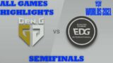 GEN vs EDG HIGHLIGHTS | ALL GAMES | Semifinals Day 2 | Worlds 2021
