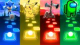 Sonic vs Pikachu vs Siren Head vs Among Us – Tiles Hop EDM Rush